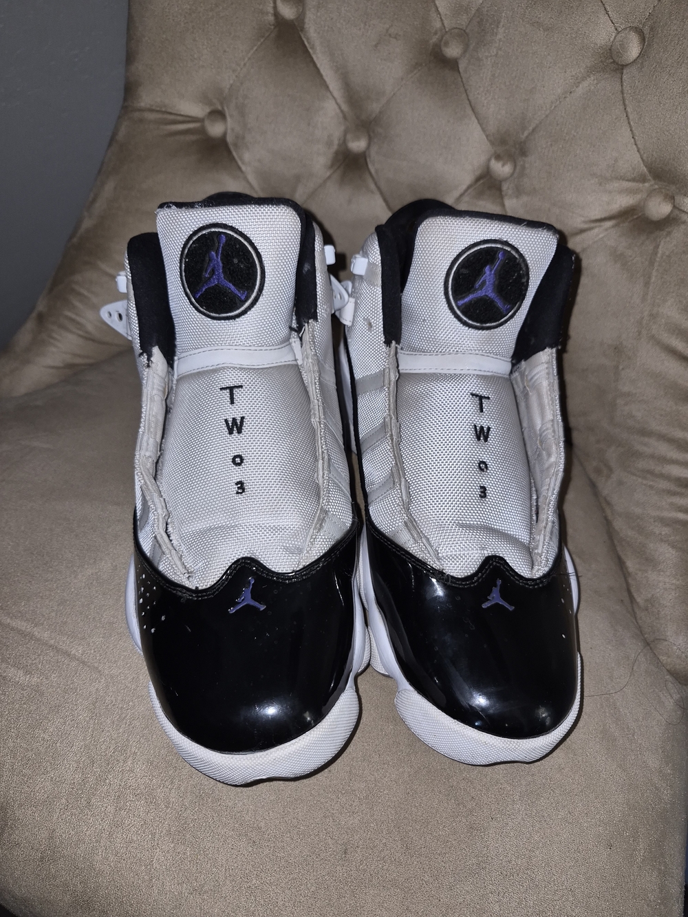 Jordan Men's 6 ring Sneakers - Black, White